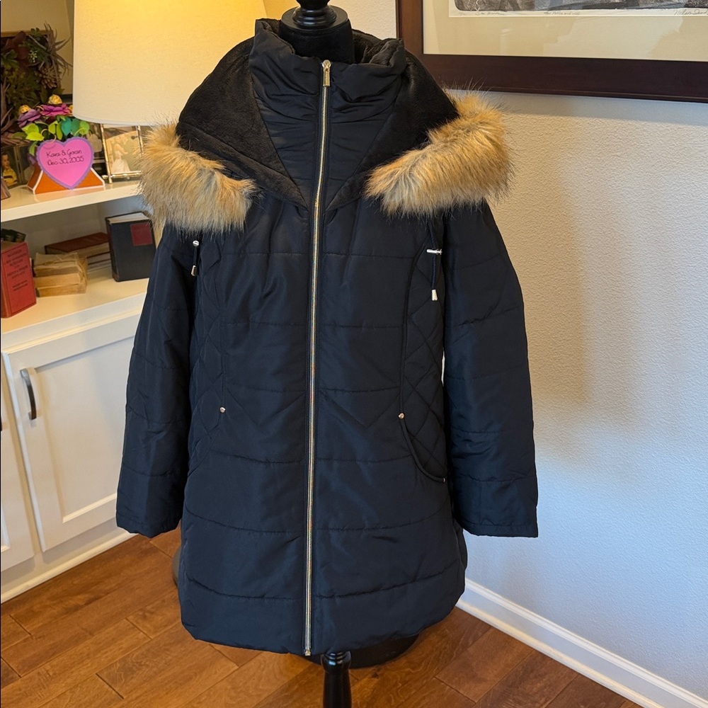 Susan Graver Water Resistant Quilted Puffer Jacket Hood Hooded coat large NWT‎ - Picture 2 of 4